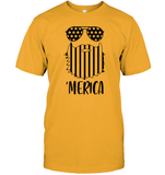 Merica Flag Beard 4th Of July Shirt Unisex Short Sleeve Classic Tee