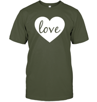 Love With Heart Valentine's Day Shirt Unisex Short Sleeve Classic Tee