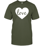 Love With Heart Valentine's Day Shirt Unisex Short Sleeve Classic Tee