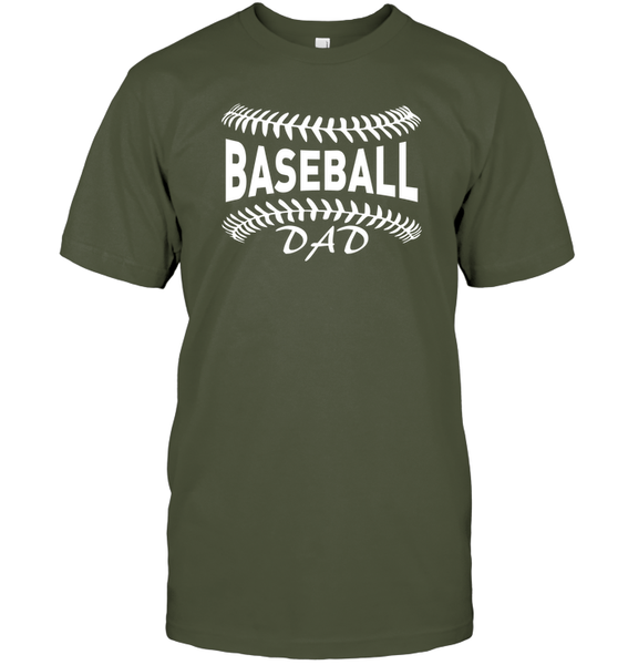 Baseball Dad Shirt Unisex Short Sleeve Classic Tee With Baseball Stripes