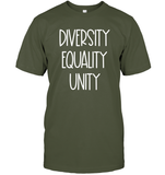 Diversity Equality Unity Shirt Unisex Short Sleeve Classic Tee