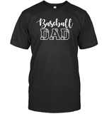 Baseball Dad Shirt Unisex Short Sleeve Classic Tee With Baseball Stripes