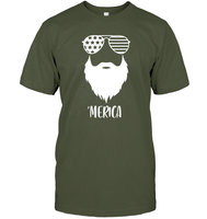 Merica Beard 4th Of July Shirt Unisex Short Sleeve Classic Tee