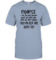 Nurse Hold My Beer Nurse Shirt Unisex Short Sleeve Classic Tee
