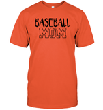 Baseball Mom Shirt Unisex Short Sleeve Classic Tee With Baseball Stripes