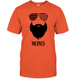 Merica Beard 4th Of July Shirt Unisex Short Sleeve Classic Tee