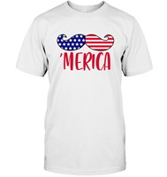 Merica Flag Mushache 4th Of July Shirt Unisex Short Sleeve, Long Sleeve, Hoodies, Sweatshirt