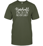 Baseball Dad Shirt Unisex Short Sleeve Classic Tee With Baseball Stripes
