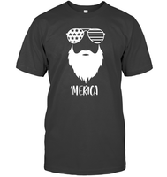 Merica Beard 4th Of July Shirt Unisex Short Sleeve Classic Tee
