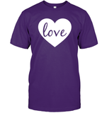 Love With Heart Valentine's Day Shirt Unisex Short Sleeve Classic Tee