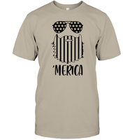 Merica Flag Beard 4th Of July Shirt Unisex Short Sleeve Classic Tee