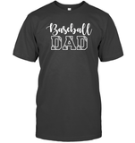 Baseball Dad Shirt Unisex Short Sleeve Classic Tee With Baseball Stripes