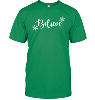 Believe in Magic: Festive 'Believe' Christmas Shirt Unisex Short Sleeve Classic Tee