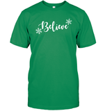 Believe in Magic: Festive 'Believe' Christmas Shirt Unisex Short Sleeve Classic Tee