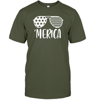 Merica Sunglasses 4th Of July Shirt Unisex Short Sleeve Classic Tee