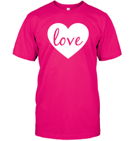 Love With Heart Valentine's Day Shirt Unisex Short Sleeve Classic Tee