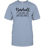 Baseball Mom Shirt Unisex Short Sleeve Classic Tee With Baseball Stripes