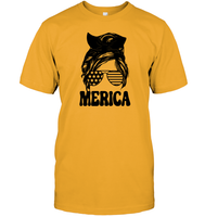Merica Mom Bun 4th Of July Shirt Unisex Short Sleeve Classic Tee