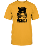 Merica Mom Bun 4th Of July Shirt Unisex Short Sleeve Classic Tee