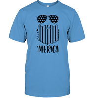 Merica Flag Beard 4th Of July Shirt Unisex Short Sleeve Classic Tee