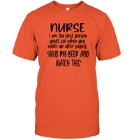 Nurse Hold My Beer Nurse Shirt Unisex Short Sleeve Classic Tee