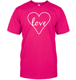 Love In Heart Valentine's Day Unisex Short Sleeve Classic Tee