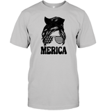 Merica Mom Bun 4th Of July Shirt Unisex Short Sleeve Classic Tee