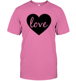 Love With Heart Valentine's Day Unisex Short Sleeve Classic Tee