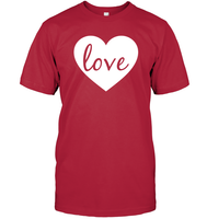 Love With Heart Valentine's Day Shirt Unisex Short Sleeve Classic Tee
