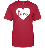 Love With Heart Valentine's Day Shirt Unisex Short Sleeve Classic Tee
