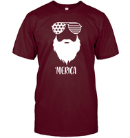 Merica Beard 4th Of July Shirt Unisex Short Sleeve Classic Tee
