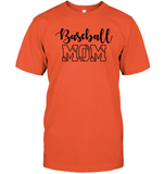 Baseball Mom Shirt Unisex Short Sleeve Classic Tee With Baseball Stripes