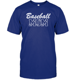 Baseball Mom Shirt Unisex Short Sleeve Classic Tee With Baseball Stripes