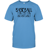 Baseball Dad Shirt Unisex Short Sleeve Classic Tee With Baseball Stripes