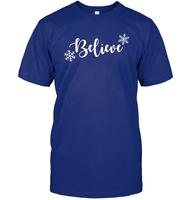 Believe in Magic: Festive 'Believe' Christmas Shirt Unisex Short Sleeve Classic Tee