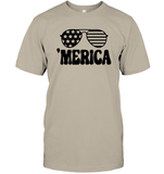 Retro Merica Sunglasses 4th Of July Shirt Unisex Short Sleeve Classic Tee