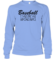 Baseball Mom Shirt Unisex Long Sleeve Classic Tee With Baseball Stripes