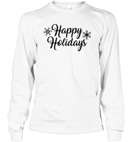 Happy Holidays Christmas Shirt Unisex Long Sleeve Classic Tee