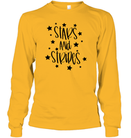 Stars And Stripes 4th Of July Shirt Unisex Long Sleeve Classic Tee