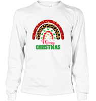 Merry Christmas Shirt With Rainbow For Women