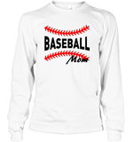 Baseball Mom Shirt, Long Sleeve, Hoodie, and Sweatshirt With Baseball Stripes