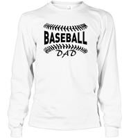 Baseball Dad Shirt Unisex Long Sleeve Classic Tee With Baseball Stripes