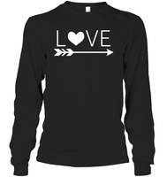 Valentine's Day Shirt For Adults Love Heart With Arrow Unisex Long Sleeve Classic Tee