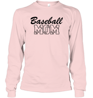 Baseball Mom Shirt Unisex Long Sleeve Classic Tee With Baseball Stripes