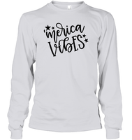 Merica Vibes 4th Of July Shirt Unisex Long Sleeve Classic Tee