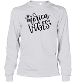 Merica Vibes 4th Of July Shirt Unisex Long Sleeve Classic Tee