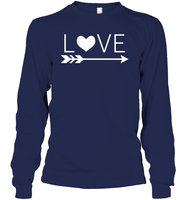 Valentine's Day Shirt For Adults Love Heart With Arrow Unisex Long Sleeve Classic Tee