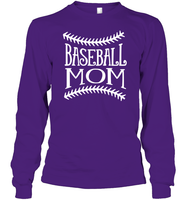 Baseball Mom Shirt Unisex Long Sleeve Classic Tee With Baseball Stripes