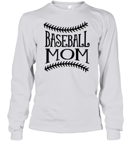 Baseball Mom Shirt Unisex Long Sleeve Classic Tee With Baseball Stripes