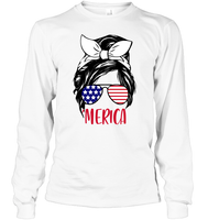 Merica Mom Bun 4th Of July Shirt Unisex Short Sleeve, Long Sleeve, Hoodies, Sweatshirt